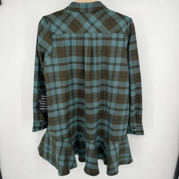 Tuckernuck Isle of Skye Callahan Shirt Dress Size S Plaid Brown Academia NWT - Picture 4 of 13